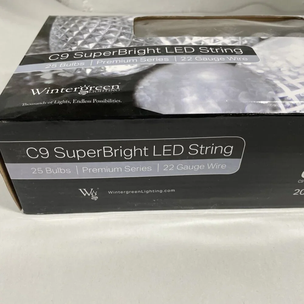 C9 LED String Lights Christmas Indoor Outdoor Home Holiday Decor 25 Bulbs NEW